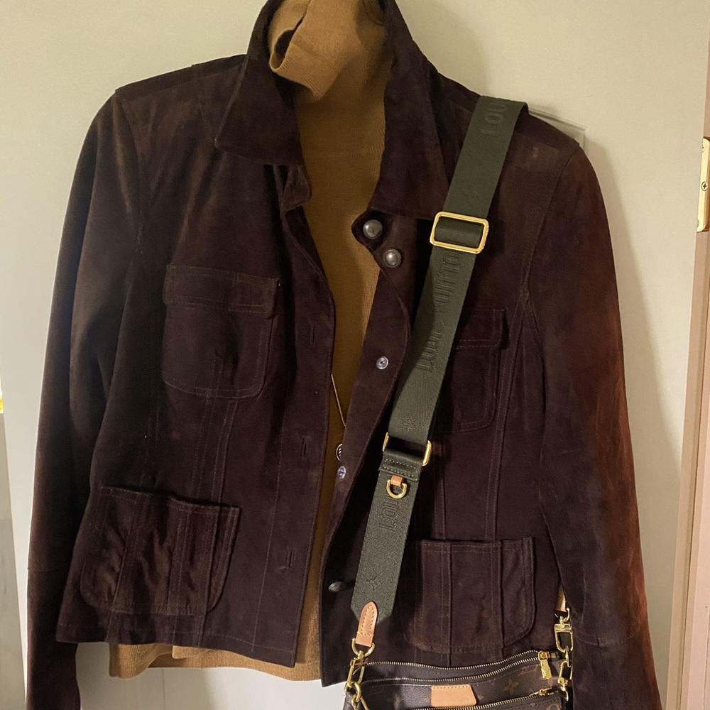 INC Vintage Dark Brown Suede Jacket - Size Medium